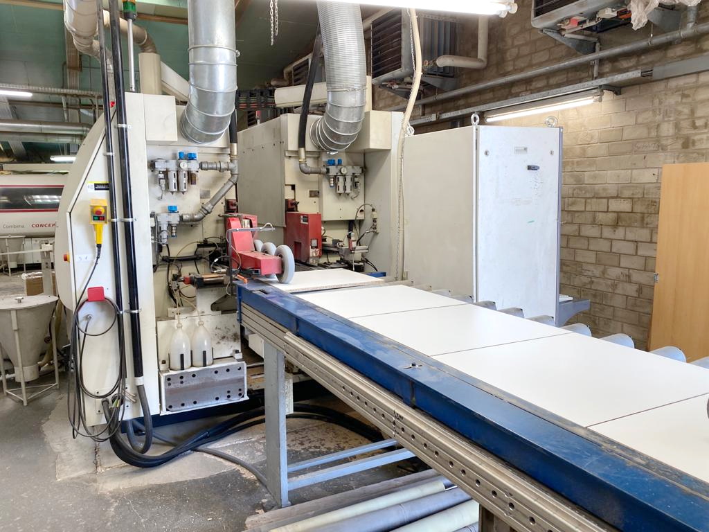 FACONNEUSE-PLAQUEUSE (LIGNE 4-COTES  de FACONNAGE-PLAQUAGE de CHANTS) - IMA + BIESSE - Sofit