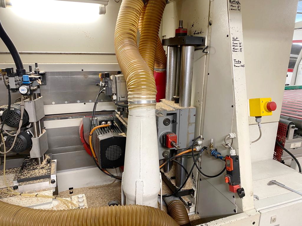 FACONNEUSE-PLAQUEUSE (LIGNE 4-COTES  de FACONNAGE-PLAQUAGE de CHANTS) - IMA + BIESSE - Sofit