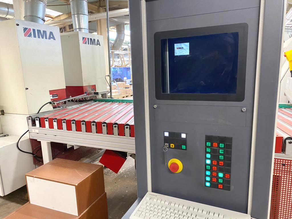 FACONNEUSE-PLAQUEUSE (LIGNE 4-COTES  de FACONNAGE-PLAQUAGE de CHANTS) - IMA + BIESSE - Sofit